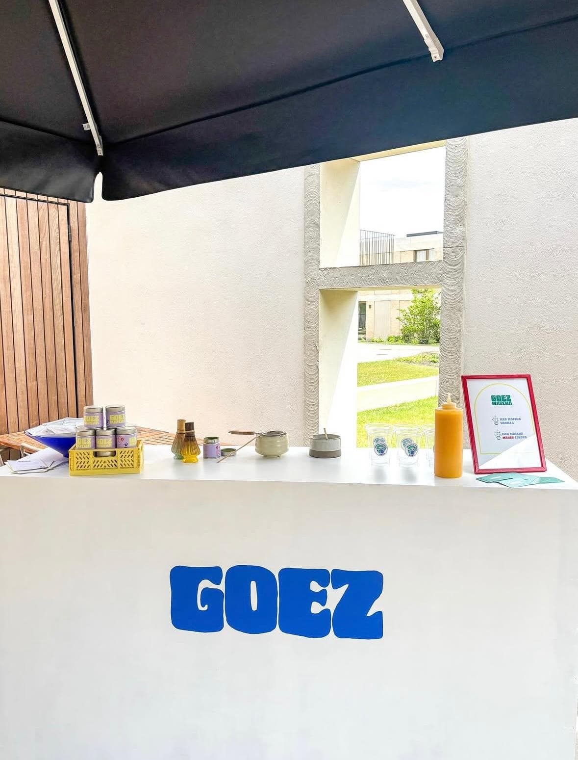 The Goez branded stand