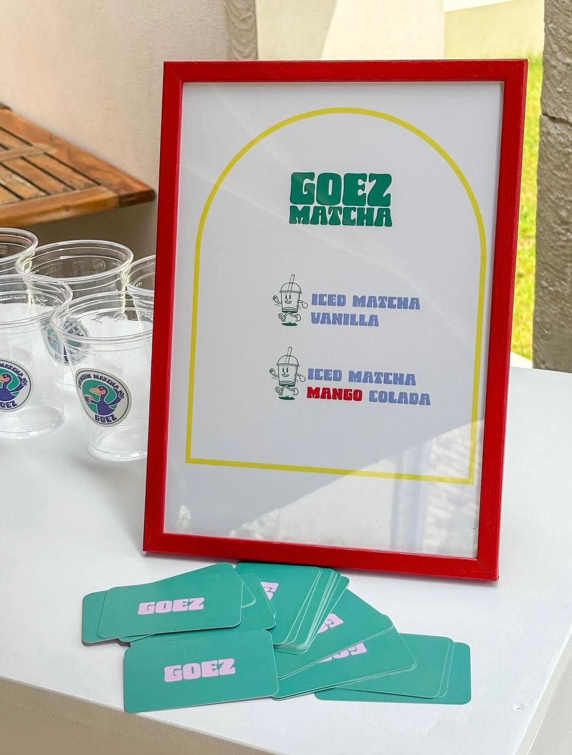 Goez iced matcha menu board